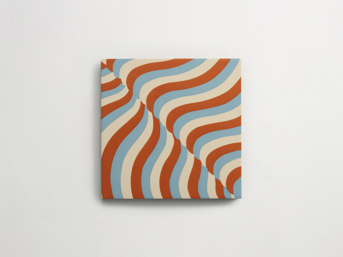 Italian designer ceramic tile Natural Wavy Stripes.