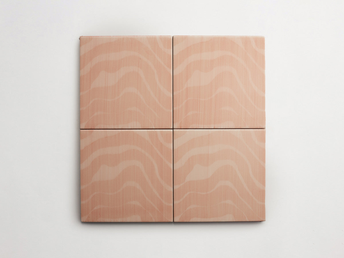 Italian designer ceramic tile Pink Sand Motif.