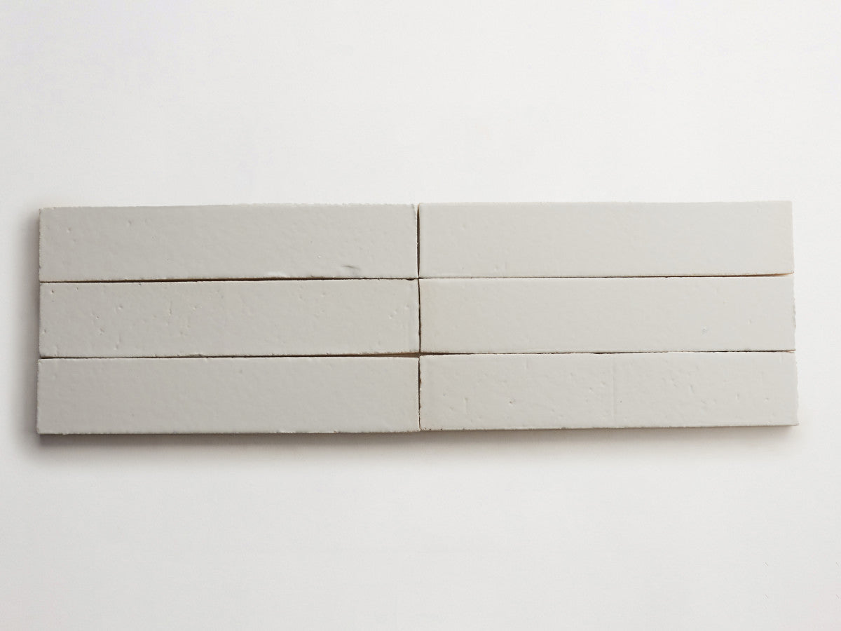 Architectural Glazed Thin Brick 12 x 2½ Blotter White.
