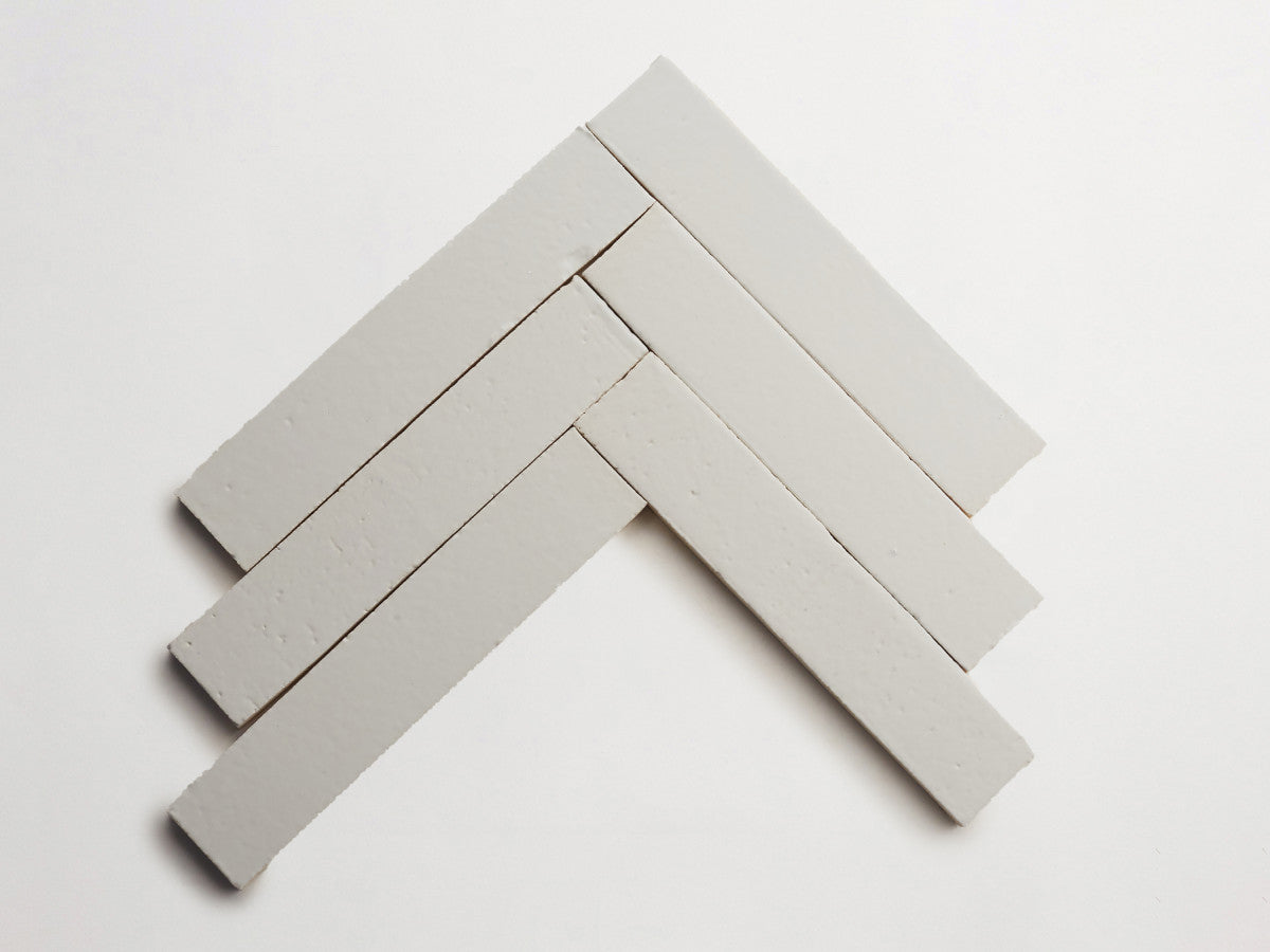 Architectural Glazed Thin Brick 12 x 2½ Blotter White.