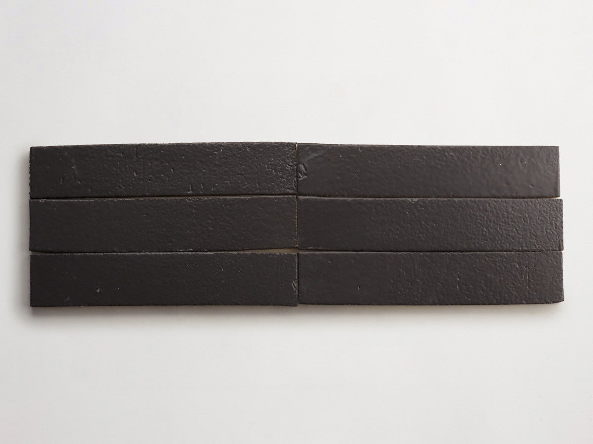 Architectural Glazed Thin Brick 12 x 2½ Blacklead Black.