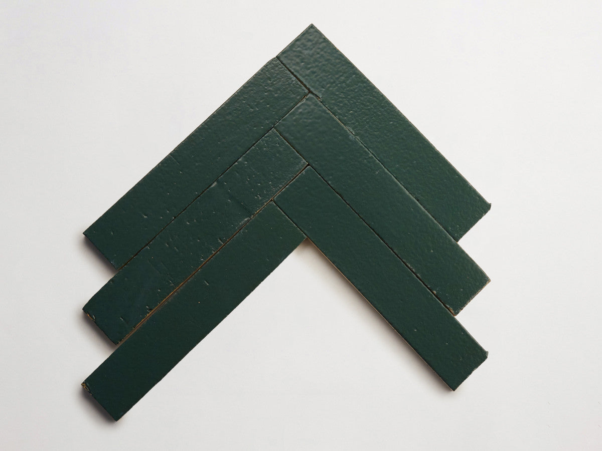 Architectural Glazed Thin Brick 12 x 2½ Felted Green.