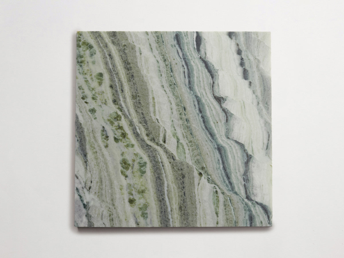 Lapidary stone tile 12 in. square Jade Green Honed.