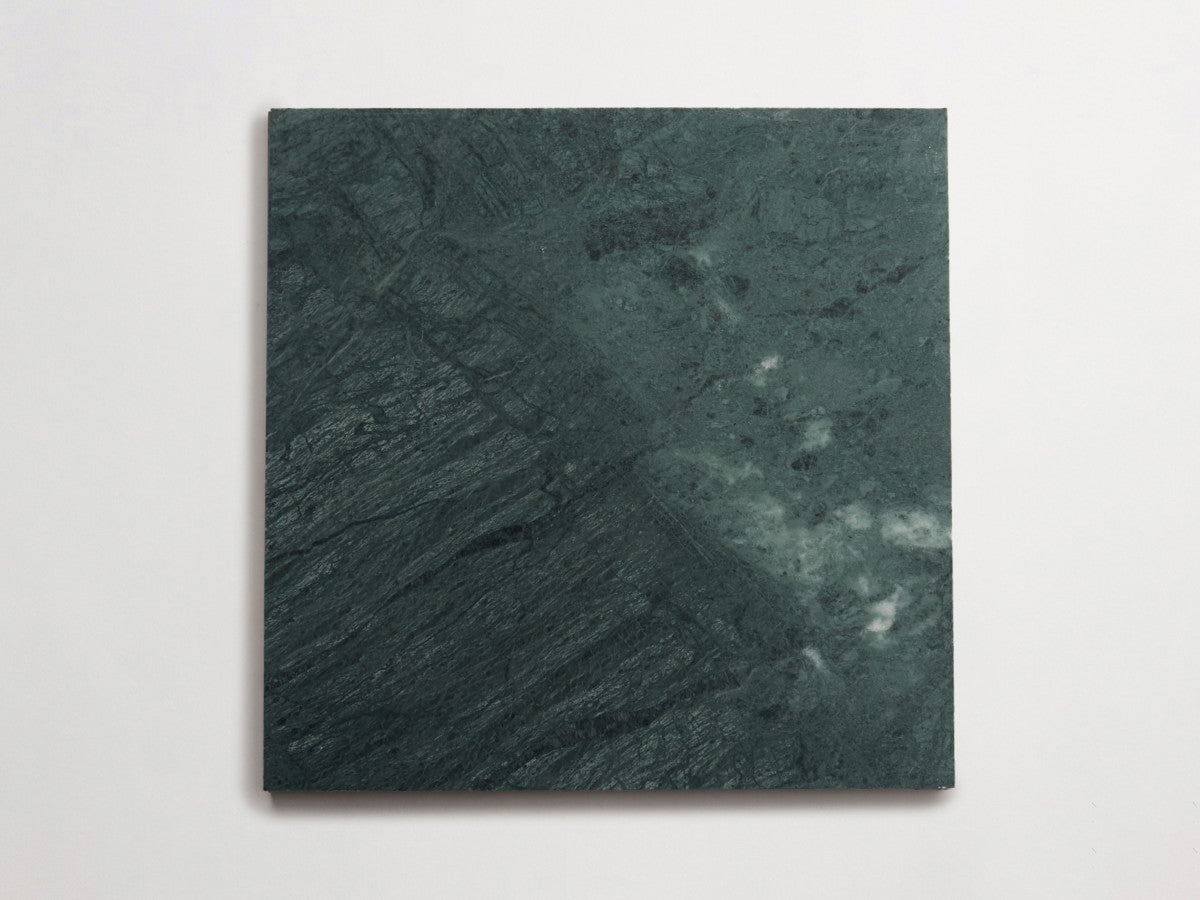 Lapidary stone tile 12 in. square Marble Green Honed.