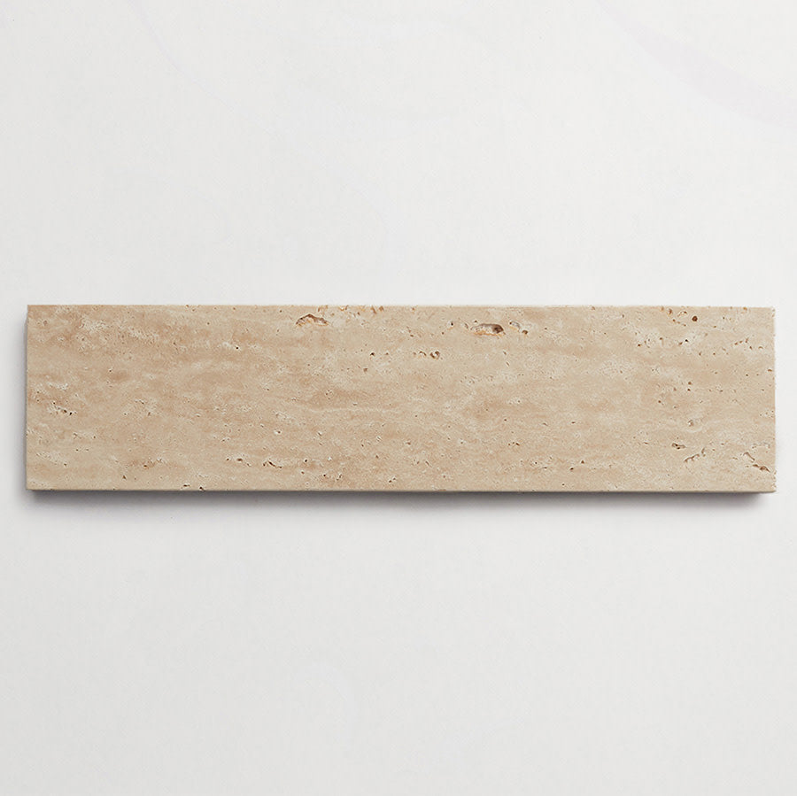 Outdoor tile beige travertine lapidary honed blade