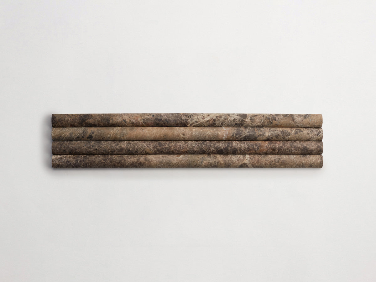 Lapidary stone tile 23½ x 1¼ rounded Brown Honed.