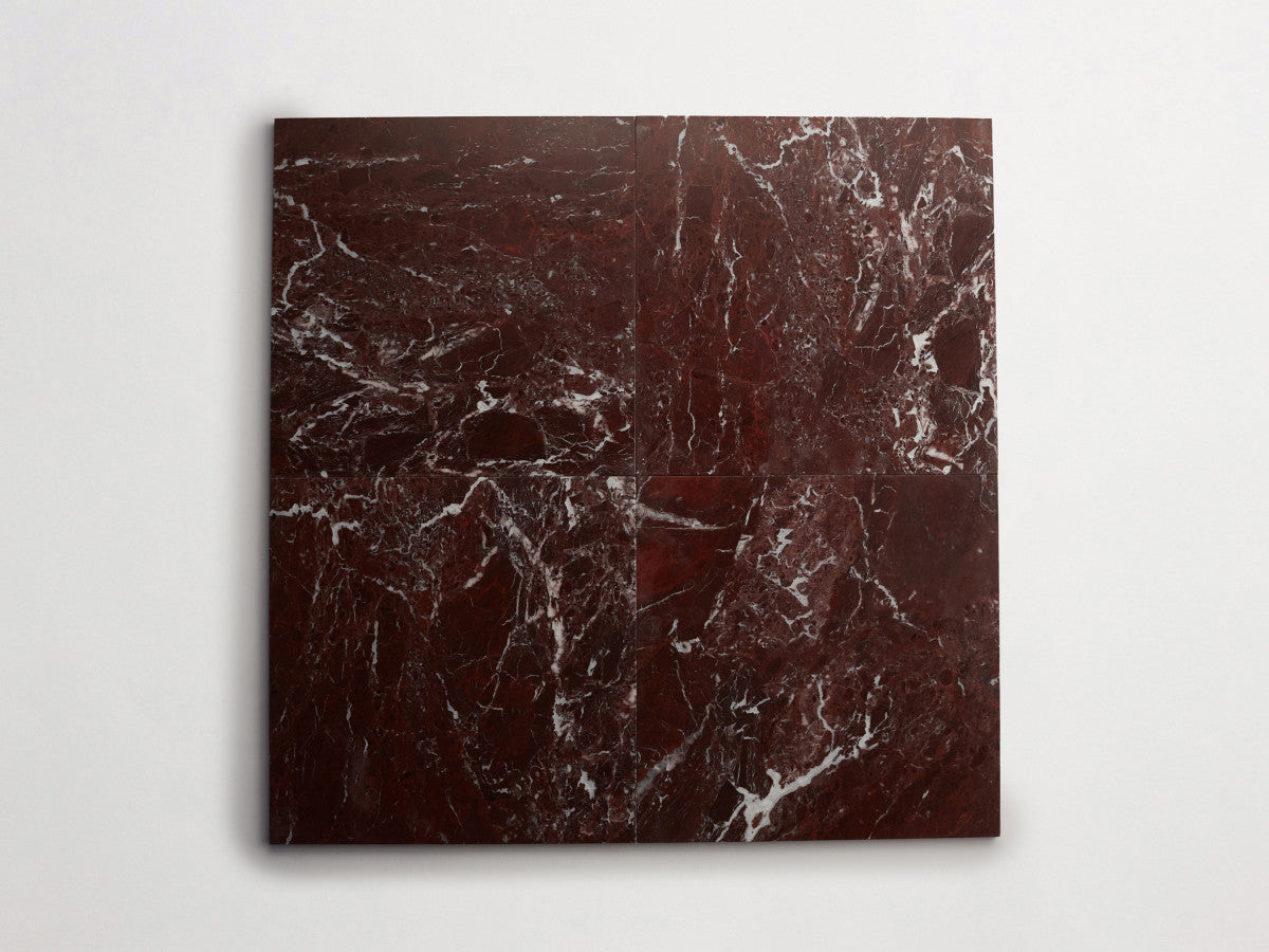 Lapidary stone tile 12 in. square Red Honed.