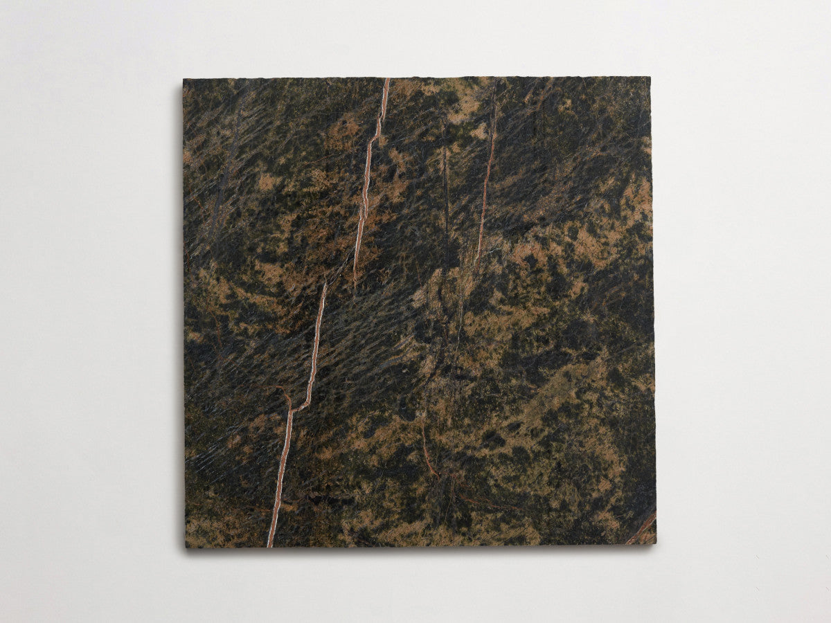 Lapidary stone tile 12 in. square Galician Green Honed.