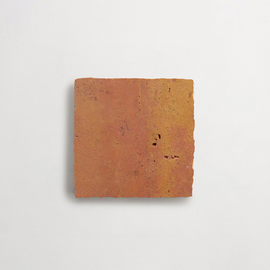 Lapidary stone tile 4 in. square Red Travertine Honed.