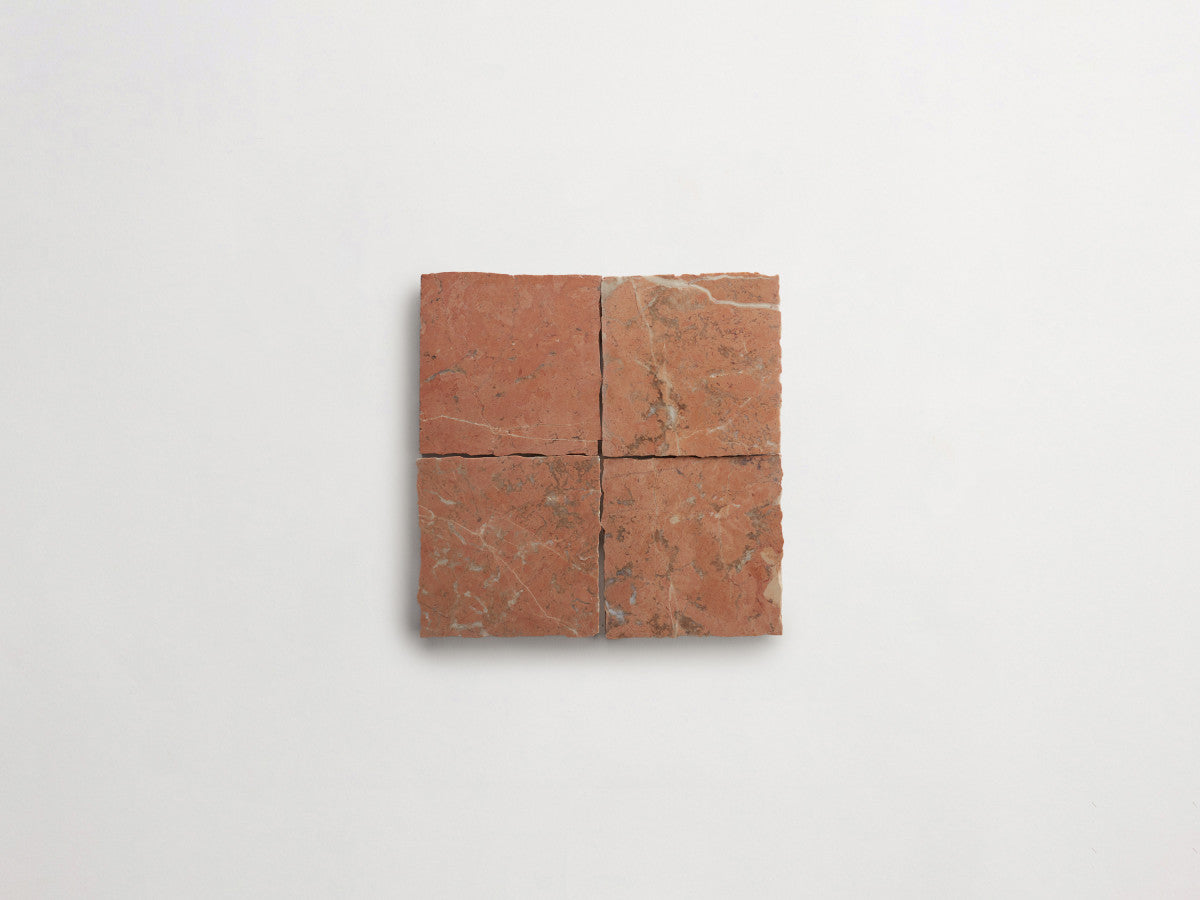 Lapidary stone tile 4 in. square Rojo Alicante Red Honed.
