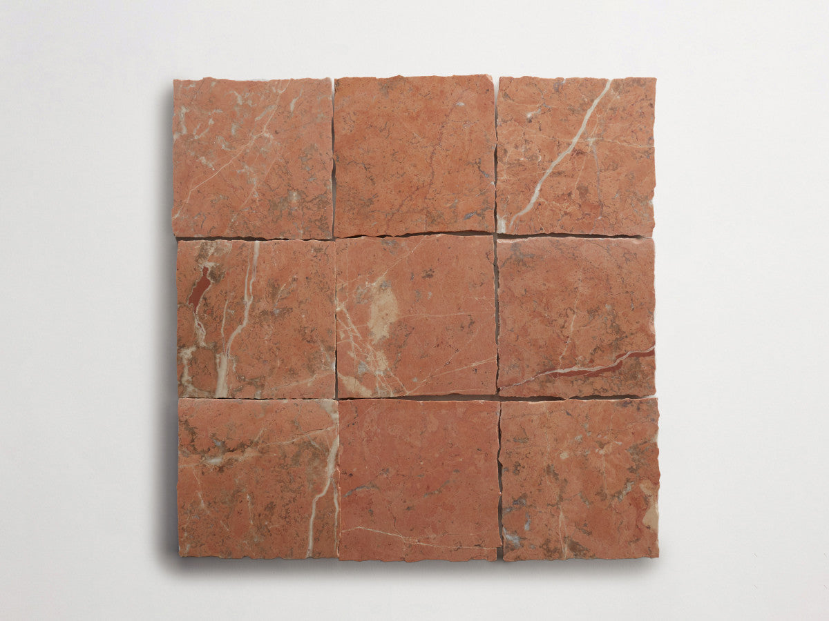 Lapidary stone tile 4 in. square Rojo Alicante Red Honed.