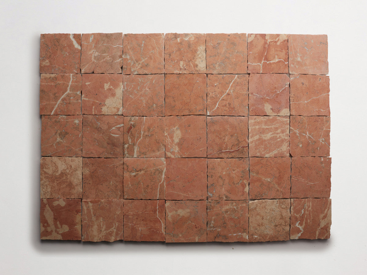 Lapidary stone tile 4 in. square Rojo Alicante Red Honed.
