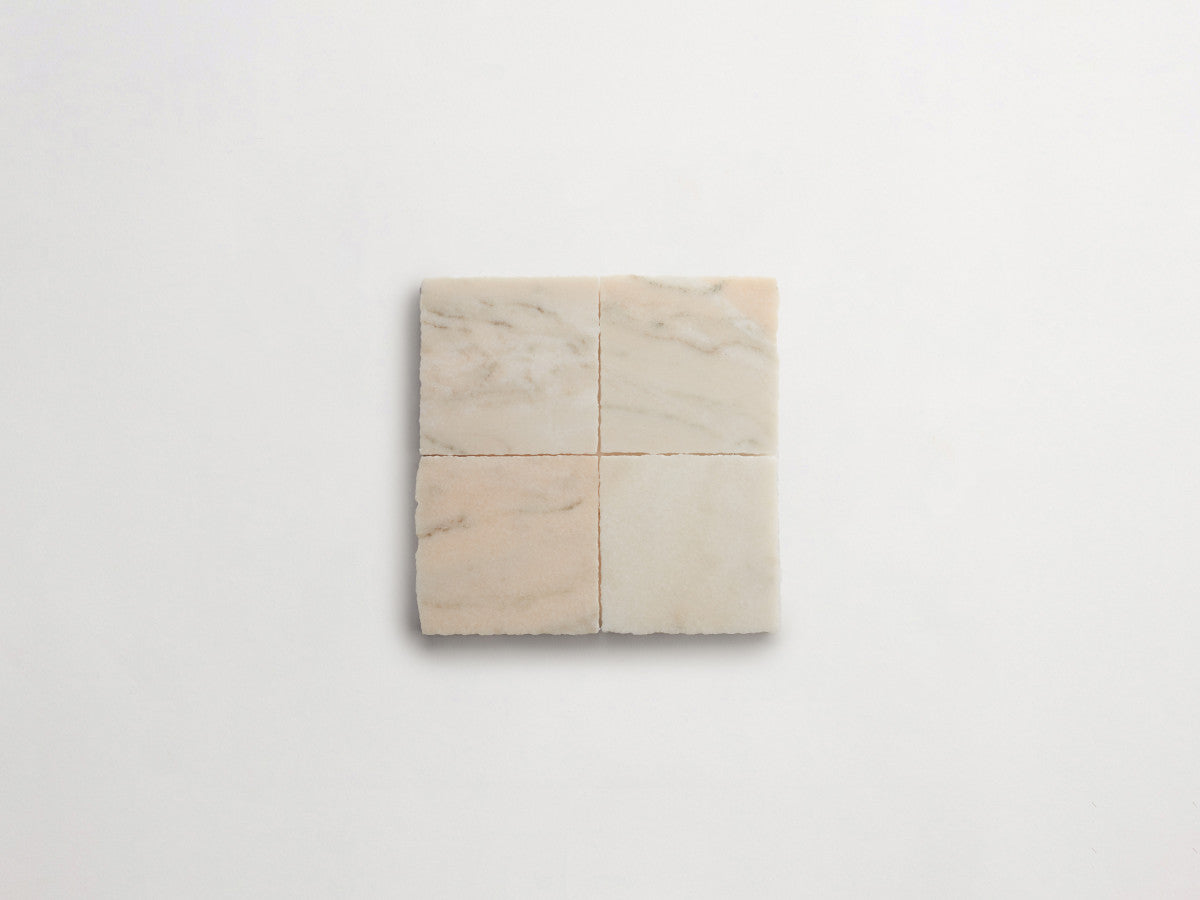 Lapidary stone tile 4 in. square Pink/Grey Honed.