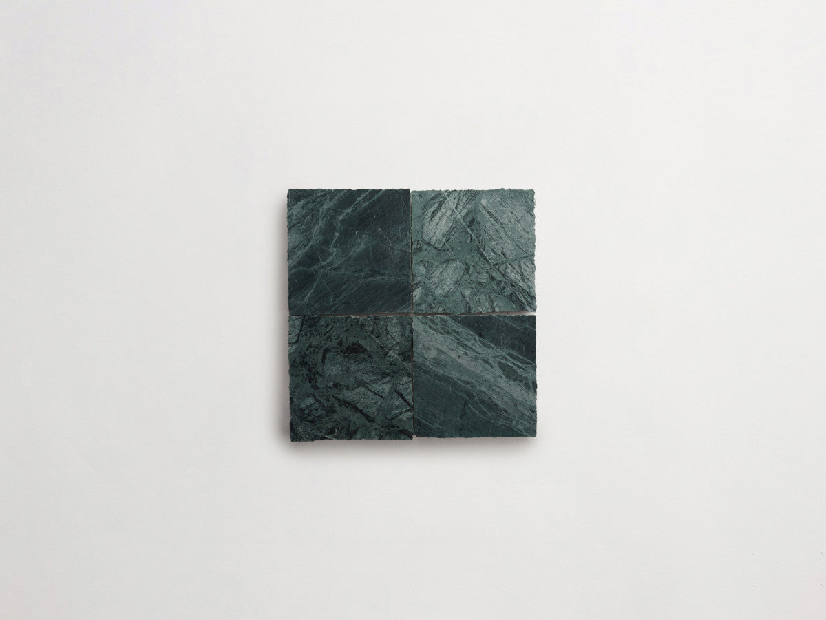 Lapidary stone tile 4 in. square Marble Green Honed.