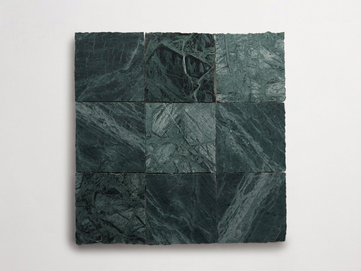 Lapidary stone tile 4 in. square Marble Green Honed.
