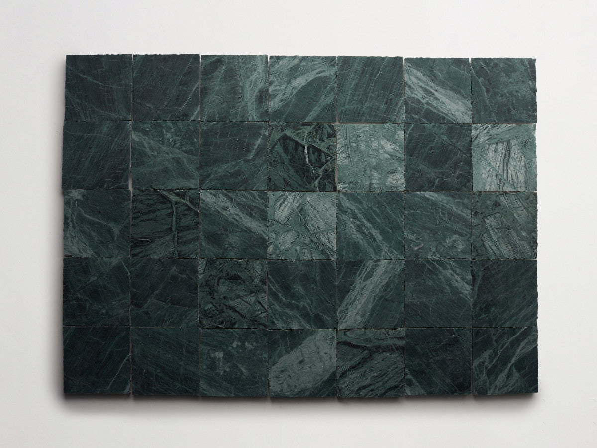 Lapidary stone tile 4 in. square Marble Green Honed.
