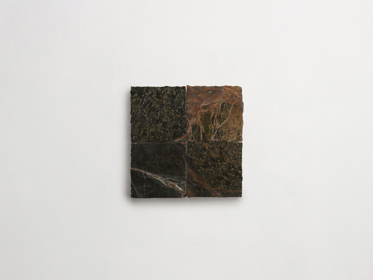 Lapidary stone tile 4 in. square Galician Green Honed.