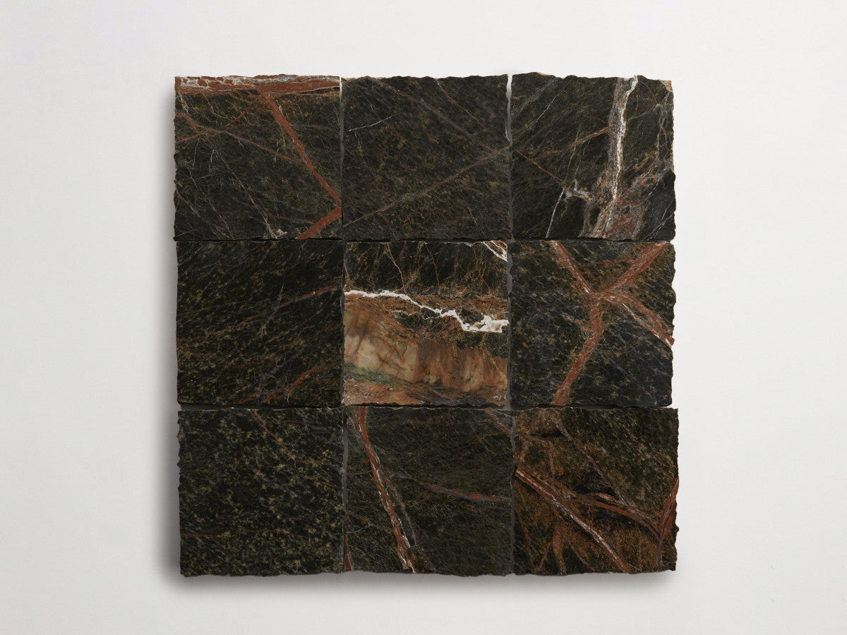 Lapidary stone tile 4 in. square Galician Green Honed.