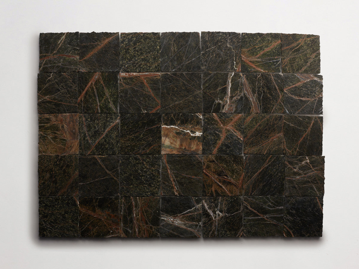 Lapidary stone tile 4 in. square Galician Green Honed.