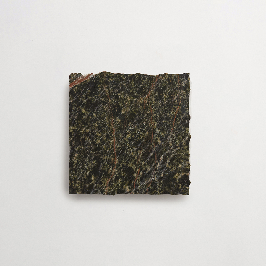 Lapidary stone tile 4 in. square Galician Green Honed.