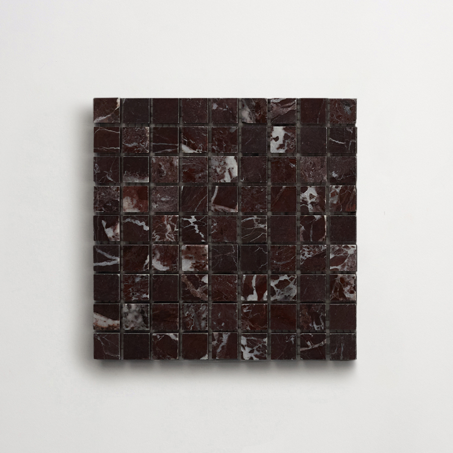 clé lapidary: micro-mosaics | confetti | honed | rosso italiano | sample ~ ⅝"x⅝"x⅜"