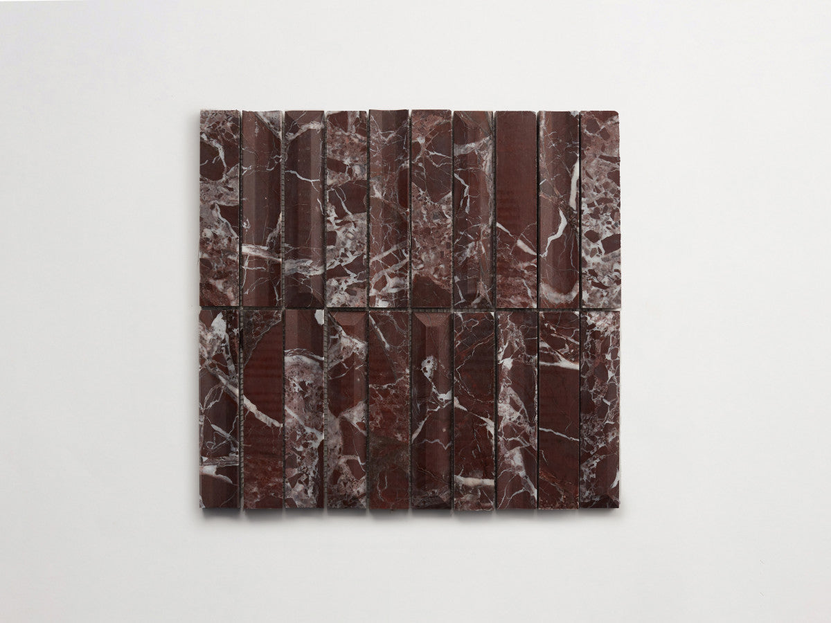 clé lapidary: lavorato | apiari | honed | rosso italiano ~ 1¼"x6"x½"