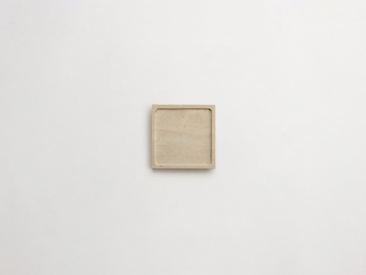 clé lapidary: incasso | stout | honed | beige travertine ~ 6"x6"x⅝"