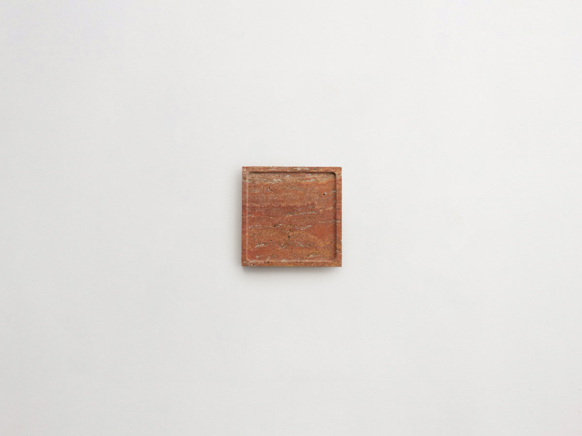 clé lapidary: incasso | stout | honed | red travertine ~ 6"x6"x⅝"