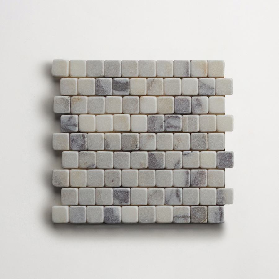 clé lapidary: micro-mosaics | confetti | tumbled | calacatta viola | sample ~ ⅝"x⅝"x⅜"