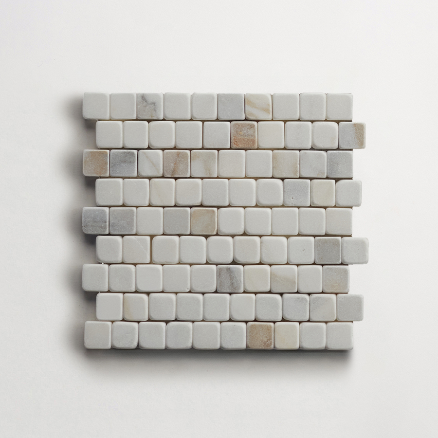 clé lapidary: micro-mosaics | confetti | tumbled | calacatta gold | sample ~ ⅝"x⅝"x⅜"