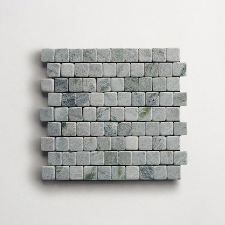 clé lapidary: micro-mosaics | confetti | tumbled | jade green | sample ~ ⅝"x⅝"x⅜"