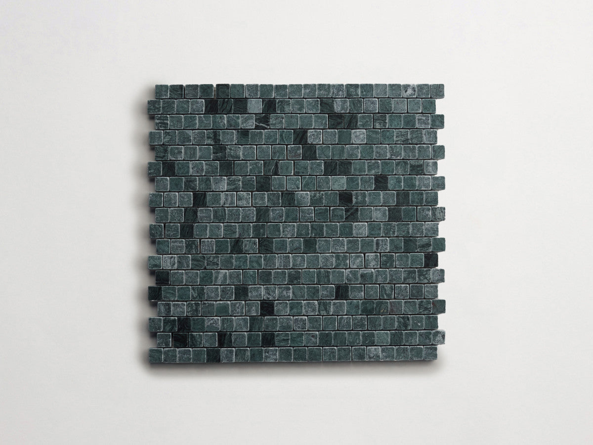 Lapidary stone micro-mosaics ⅝" Tumbled Verde Marble.