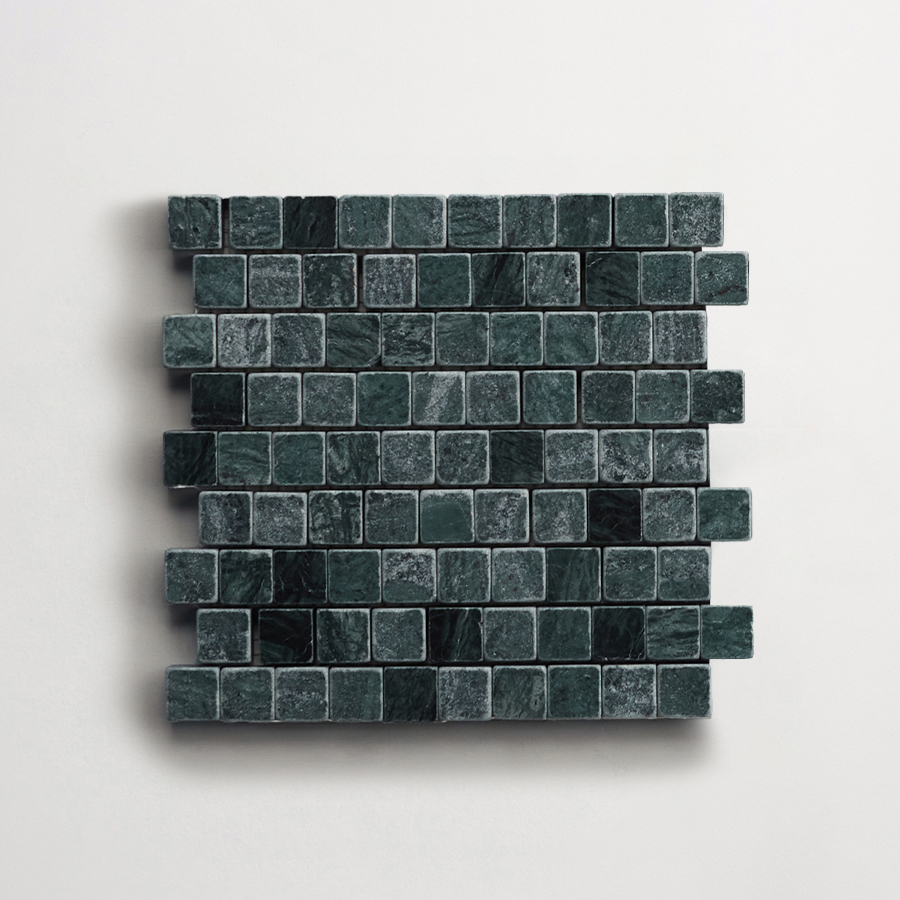 clé lapidary: micro-mosaics | confetti | tumbled | verde green | sample ~ ⅝"x⅝"x⅜"