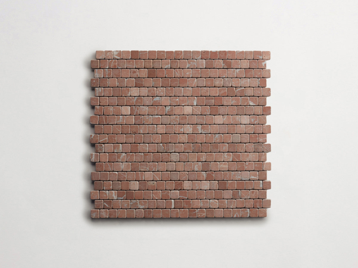 Lapidary stone micro-mosaics ⅝" Tumbled Rojo Alicante.