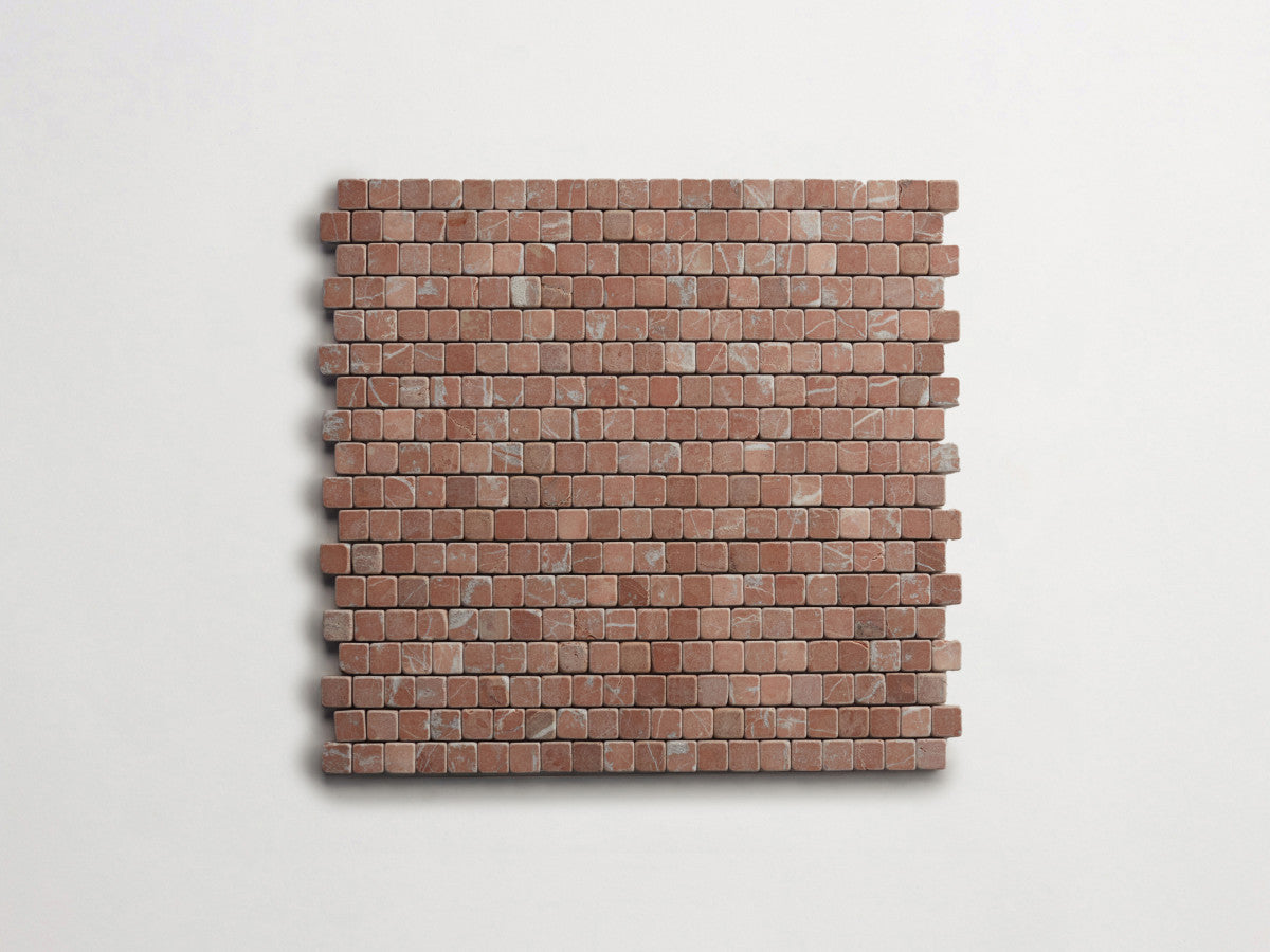 Lapidary stone micro-mosaics ⅝" Tumbled Rojo Alicante.