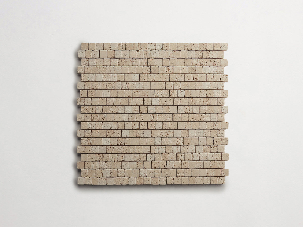 Lapidary stone micro-mosaics ⅝" Tumbled Beige Travertine.
