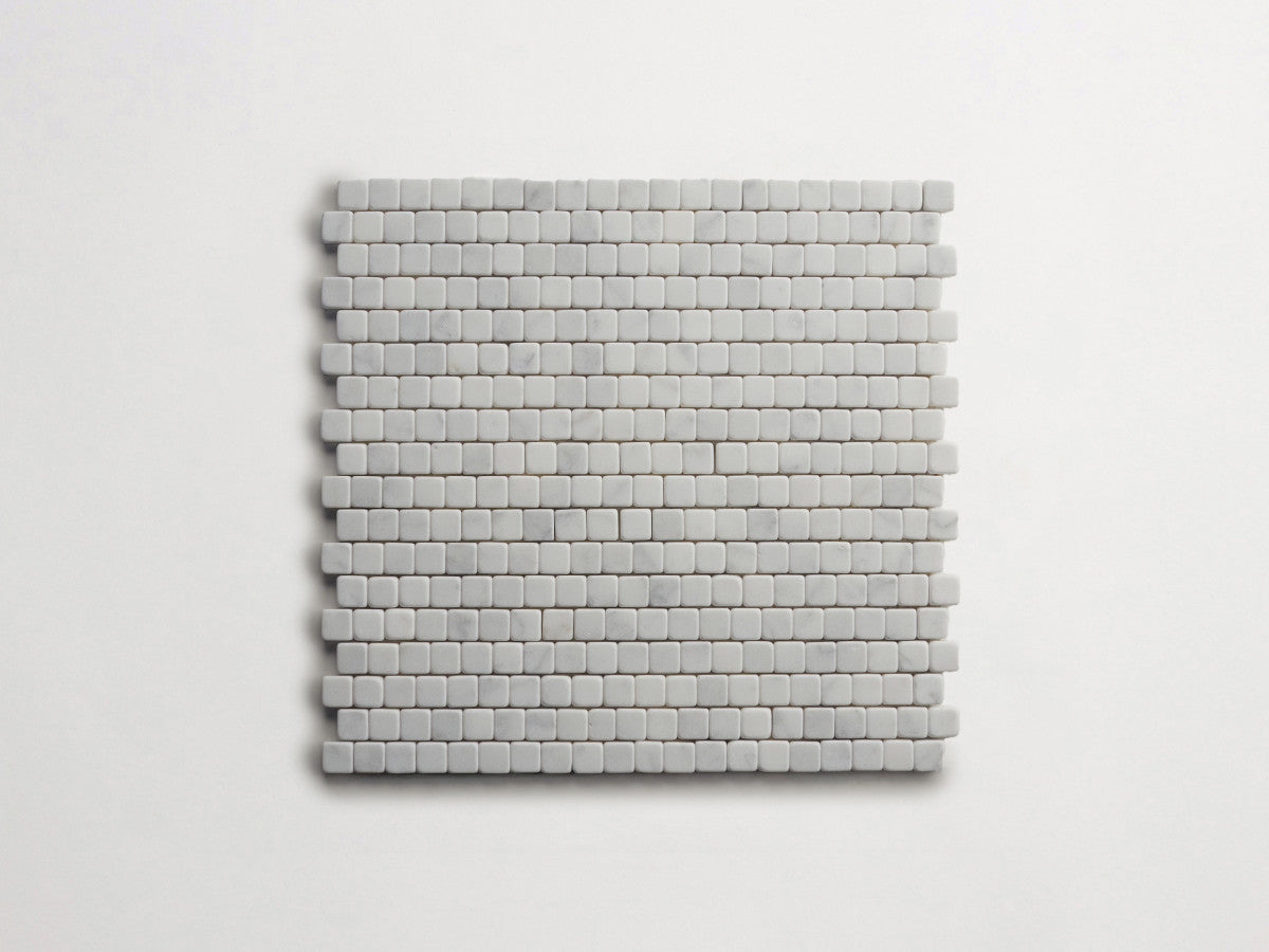 Lapidary stone micro-mosaics ⅝" Tumbled Carrara.