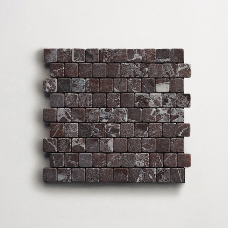 clé lapidary: micro-mosaics | confetti | tumbled | rosso italiano | sample ~ ⅝"x⅝"x⅜"