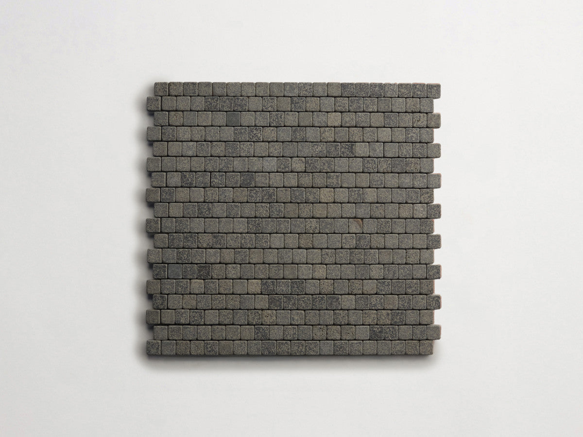 Lapidary stone micro-mosaics ⅝" Tumbled Warm Black.