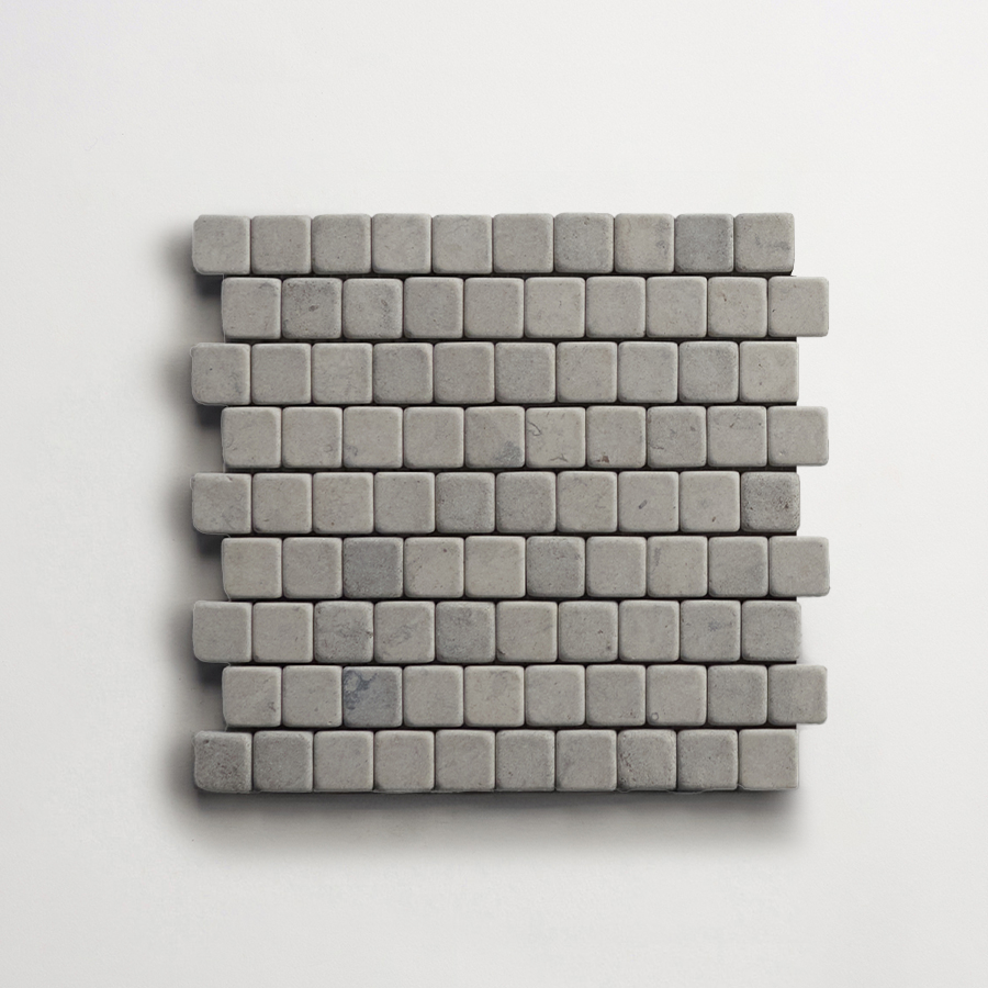 clé lapidary: micro-mosaics | confetti | tumbled | alpaca grey | sample ~ ⅝"x⅝"x⅜"