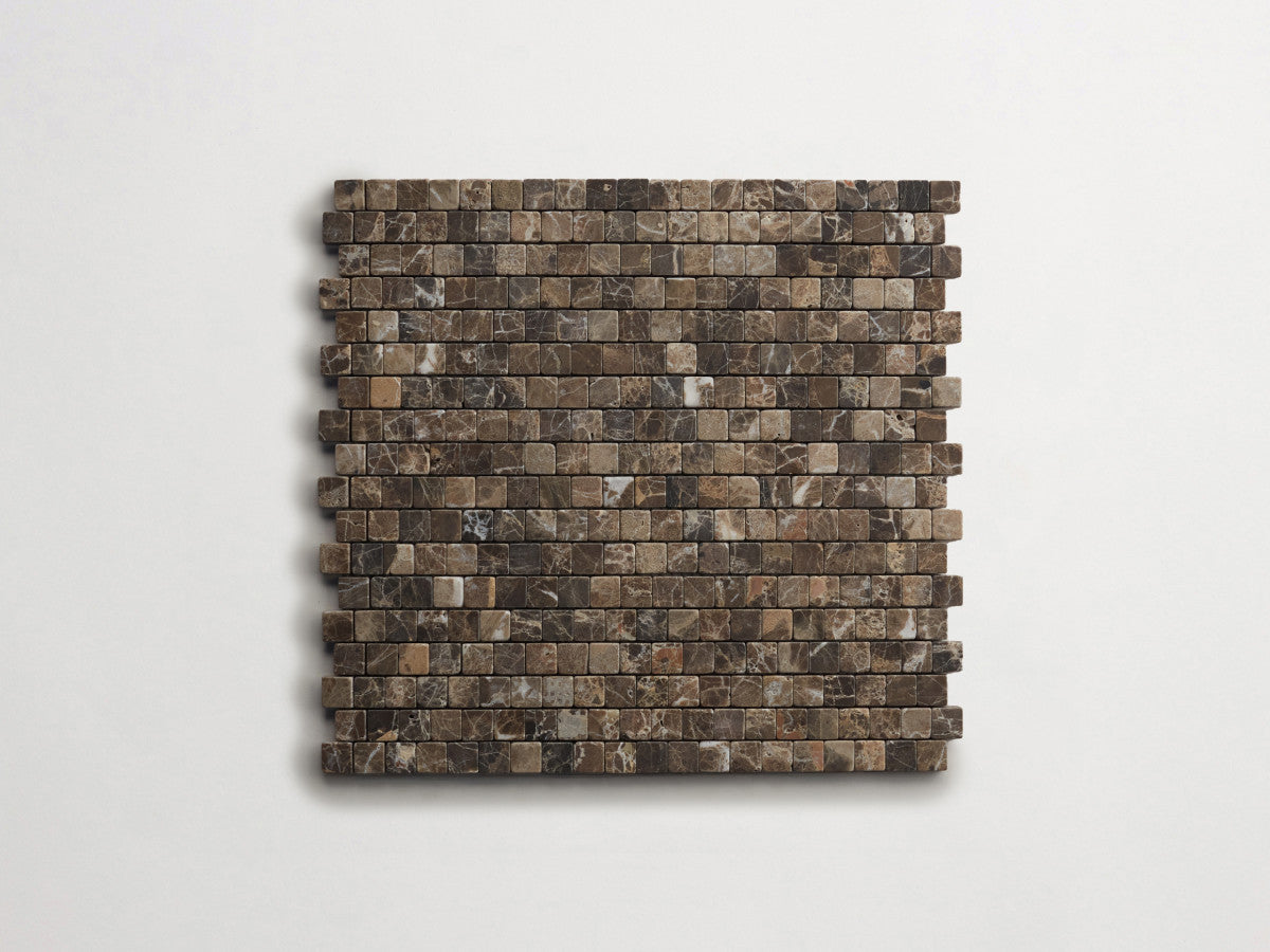 Lapidary stone micro-mosaics ⅝" Tumbled Iberian Chocolate.