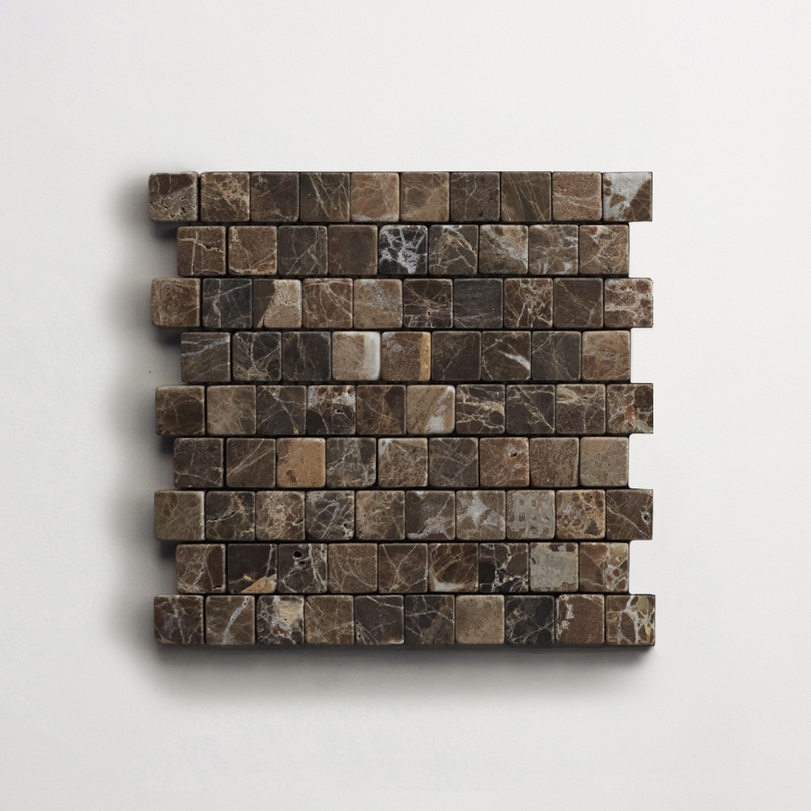 clé lapidary: micro-mosaics | confetti | tumbled | iberian chocolate | sample ~ ⅝"x⅝"x⅜"