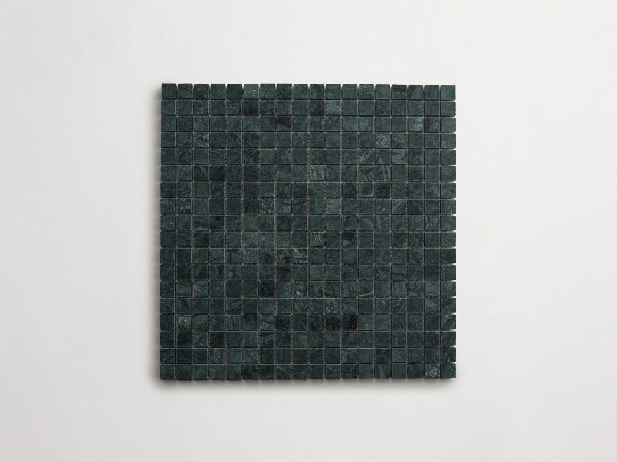 Lapidary stone micro-mosaics ⅝" Honed Verde Marble.