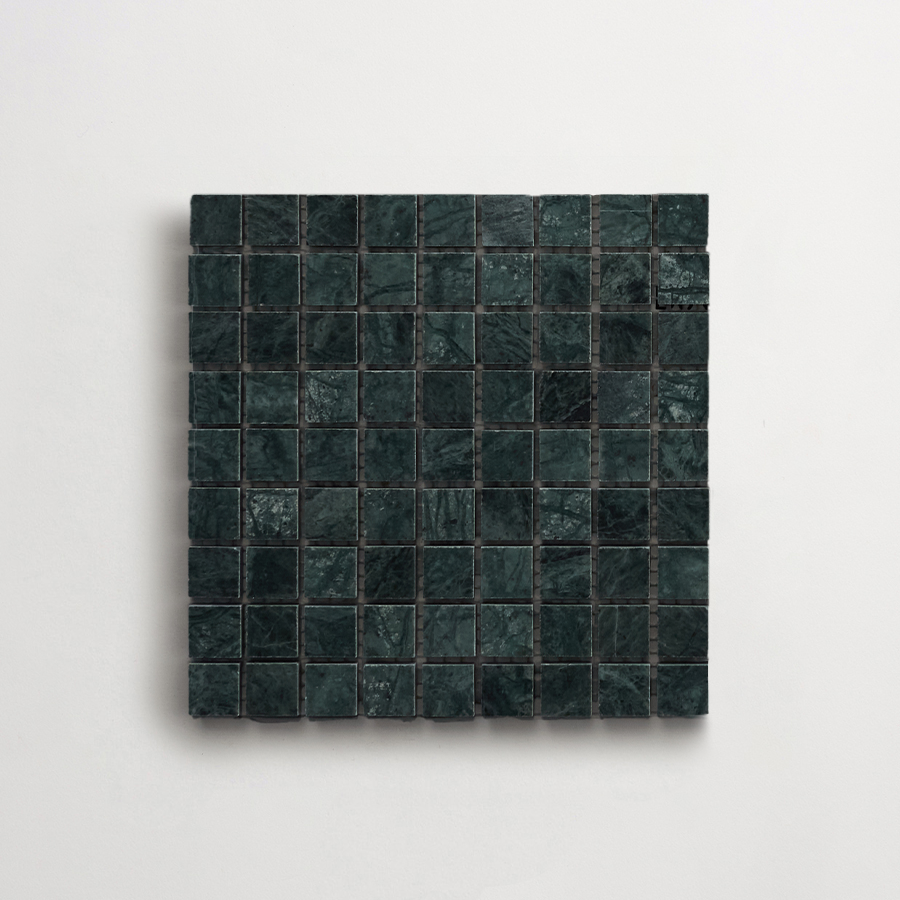 clé lapidary: micro-mosaics | confetti | honed | verde marble | sample ~ ⅝"x⅝"x⅜"