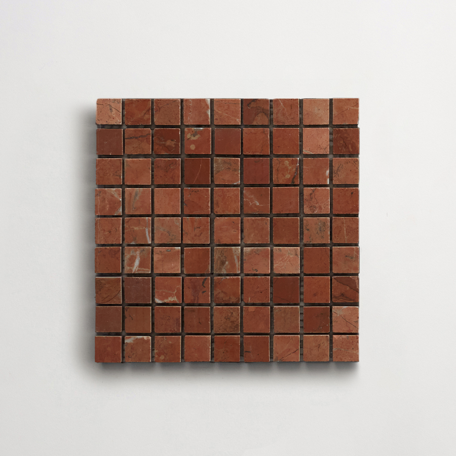clé lapidary: micro-mosaics | confetti | honed | rojo alicante | sample ~ ⅝"x⅝"x⅜"