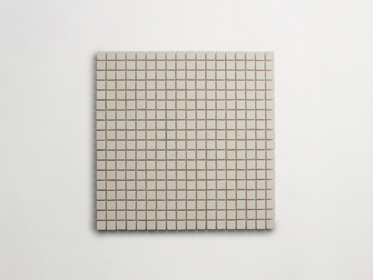 Lapidary stone micro-mosaics ⅝" Honed White Limestone.