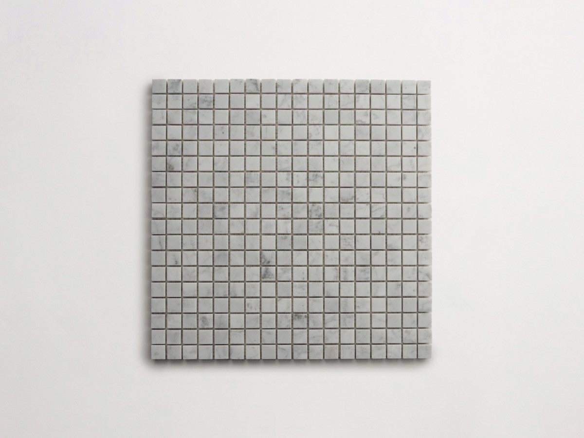 Lapidary stone micro-mosaics ⅝" Honed Carrara.