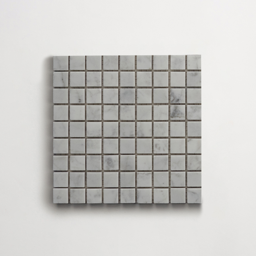 clé lapidary: micro-mosaics | confetti | honed | carrara | sample ~ ⅝"x⅝"x⅜"