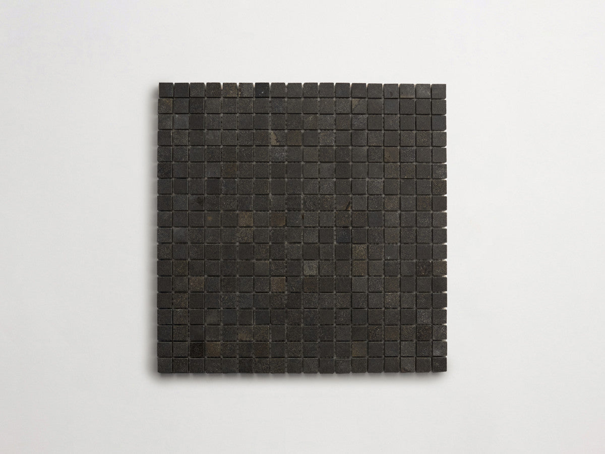 Lapidary stone micro-mosaics ⅝" Honed Warm Black.
