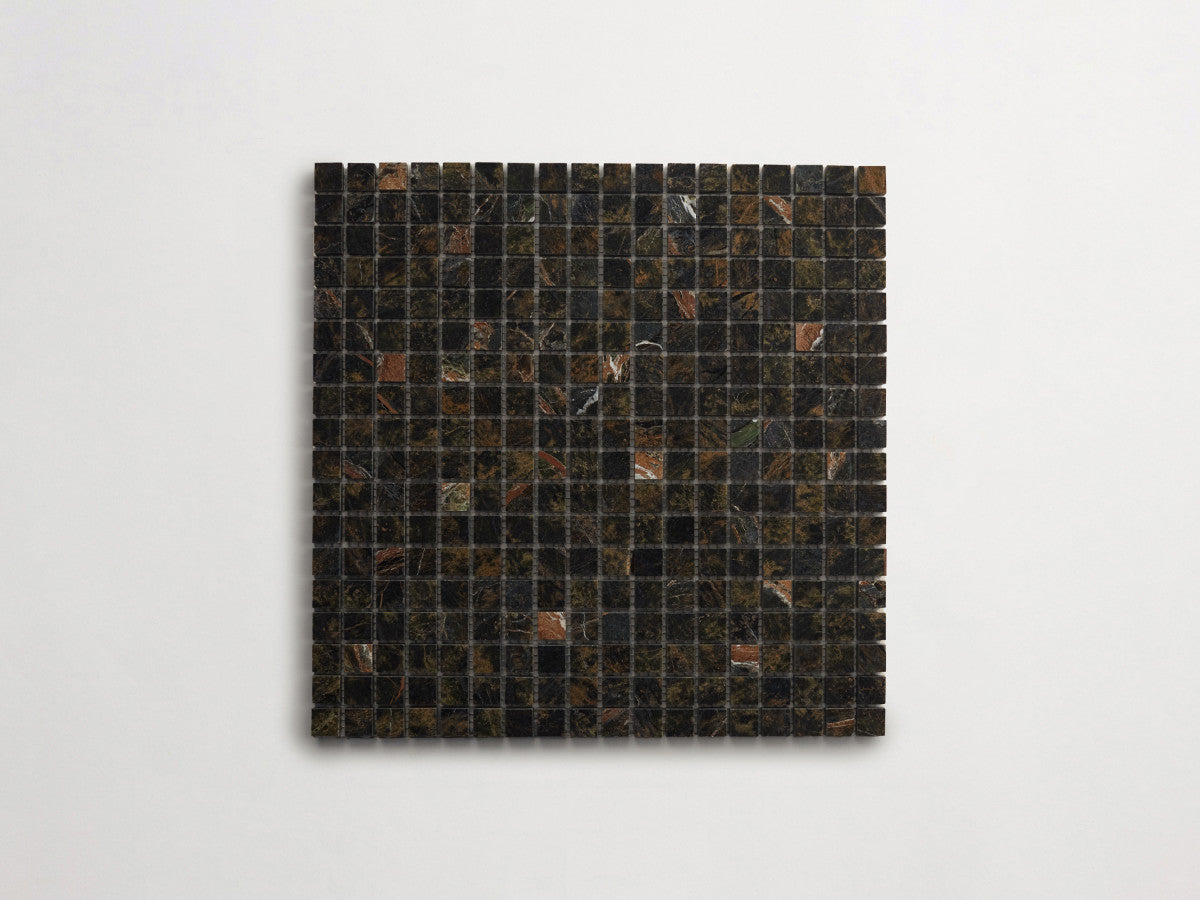 Lapidary stone micro-mosaics ⅝" Honed Galician Green.